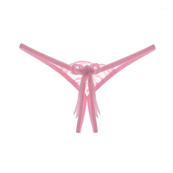 vip150-lace thong ladies open crotch transparent temptation panties bow low waist hollow t pants women's, Black;pink